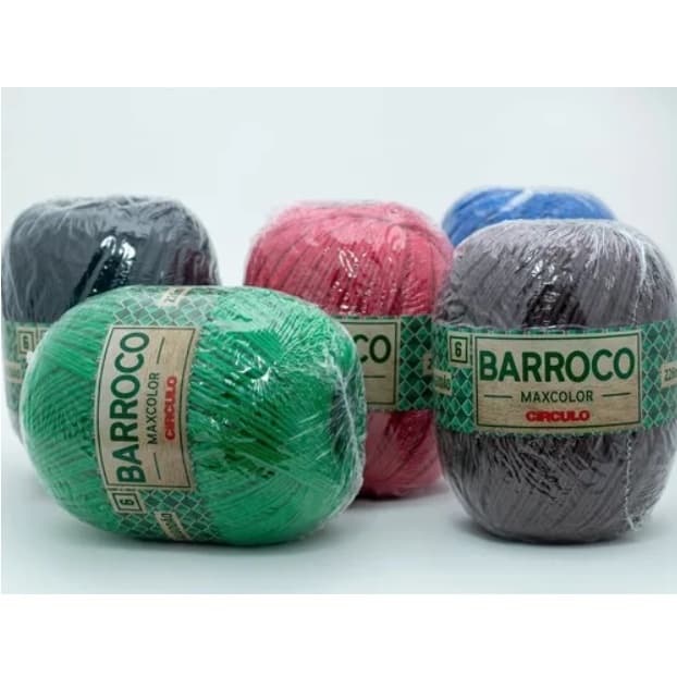 Kit 6 Novelos Barbante Barroco Maxcolor Fio n° 6 Linha com 226 Metros para Crochê, Tricô, Amigurumi e Artesanato
