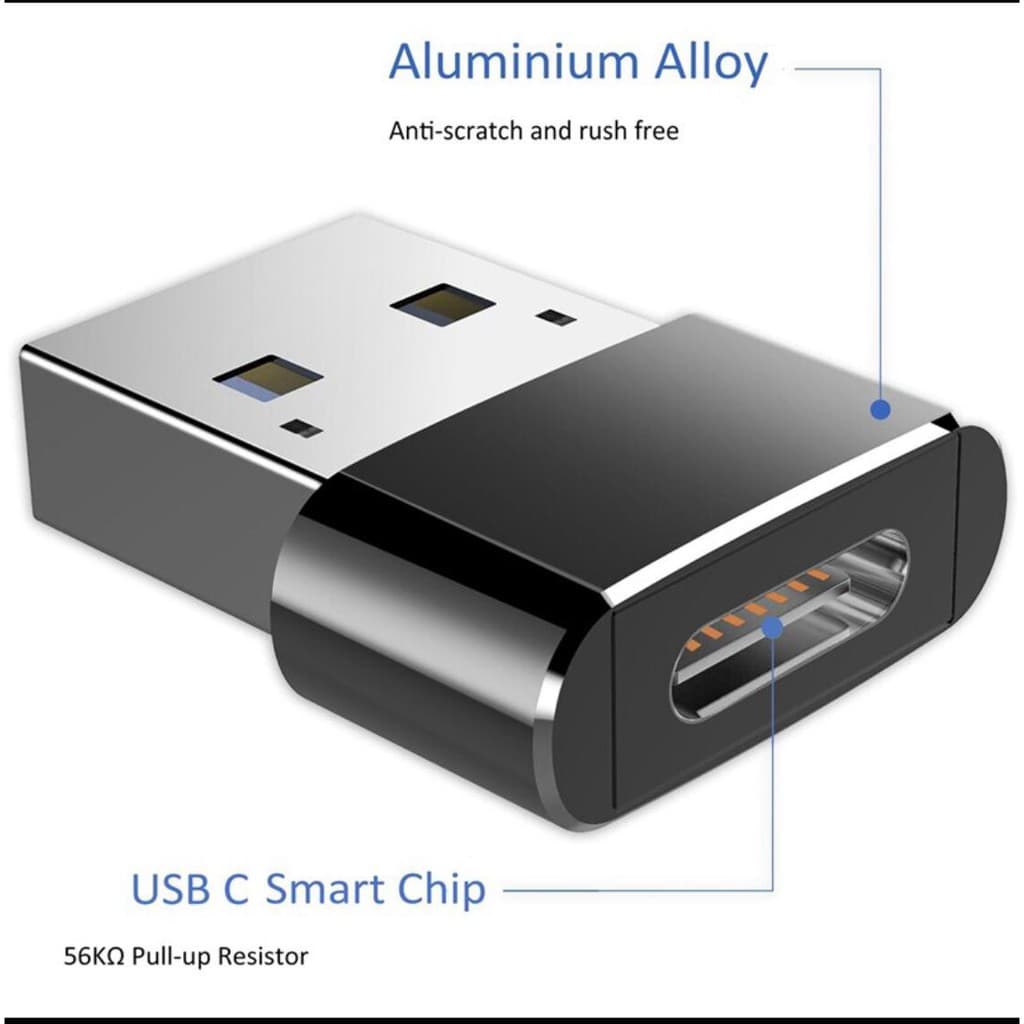Carga rápida Promoção:  Conversor Adaptador USB Macho para TYPE-C Fêmea