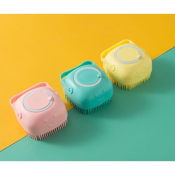 Escova de banho em silicone para pets com dispenser para shampoo para pets gato cachorro Dog Wash