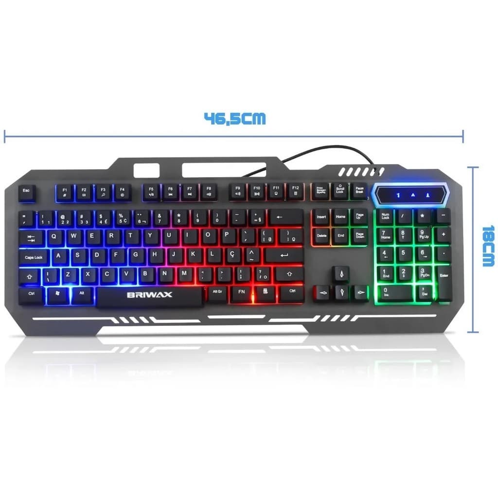 Teclado Gamer Semi Mecânico Led Profissional Ps4 Xbox Abnt2 Compatível com PC, NOTEBOOK, PS4 e XBOX ONE