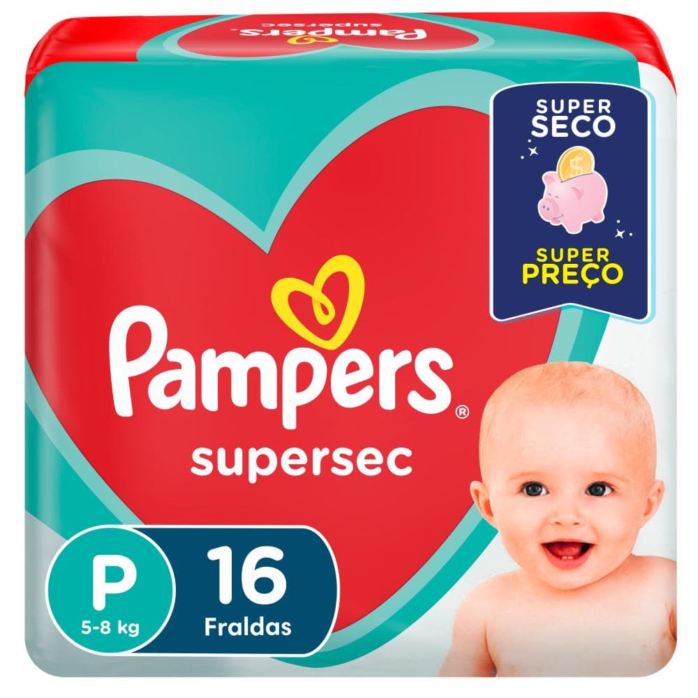 Fralda Pampers Supersec Tamanho P 16 Tiras