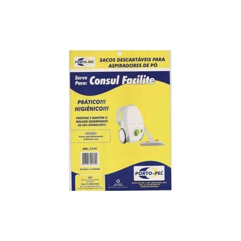 Saco Aspirador  P/ Consul Facilite Porto-pel - 3 Unidades (cod. 2179)