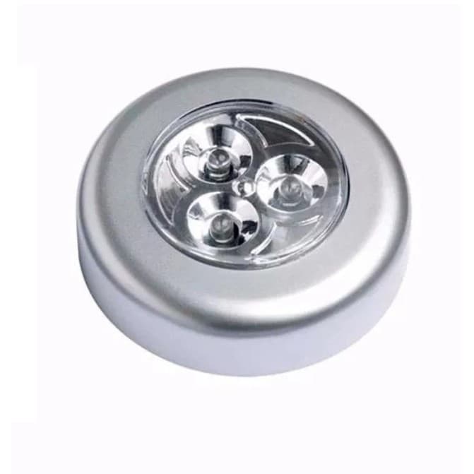Promoção atacado Luminária Iluminaria De Toque 3 Leds a Pilha cor Prata Spot Led