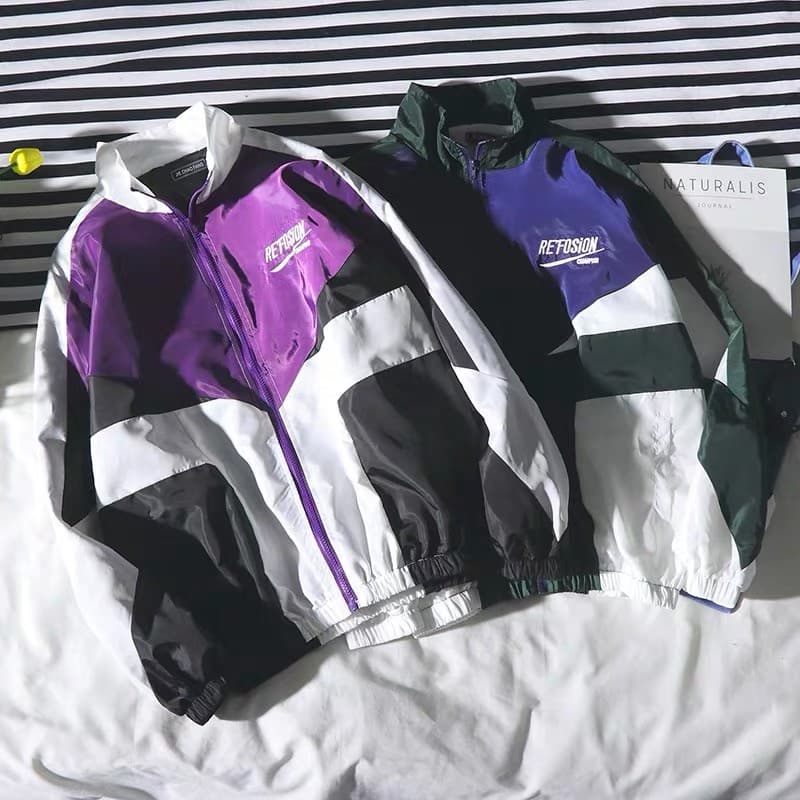 Pphome New Fashion Retro Coat American Street Style Windbreaker Hip Hop Sports Loose Jacket