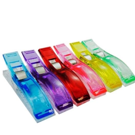 Prendedor De Tecido Grande Clips Tecido Patchwork - 6 Und (M&L)