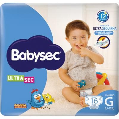 Kit 3 Fraldas Babysec Galinha Pintadinha Jumbinho G com 16 fraldas.