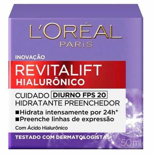CREME ANTI-IDADE L'ORÉAL PARIS - REVITALIFT HIALURÔNICO DIURNO FPS 20 – 49G