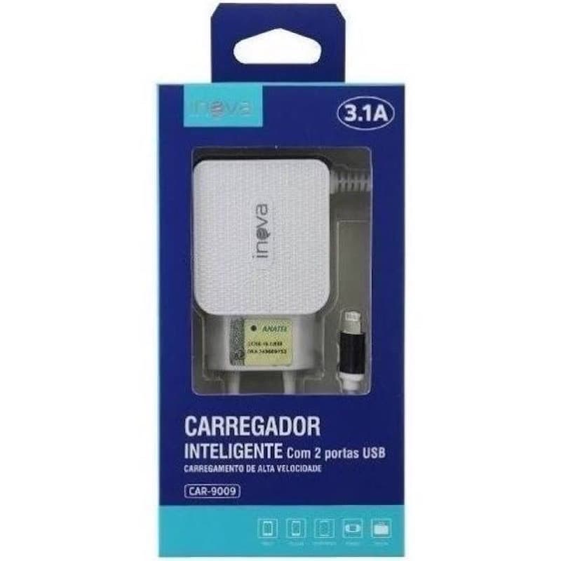 Carregadores Celular Rápido 5.1A Inova Entrada iPhone 2 Usb