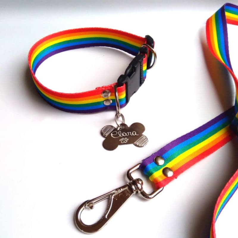 Kit Coleira Pet com GUIA e Identificação Personalizada .