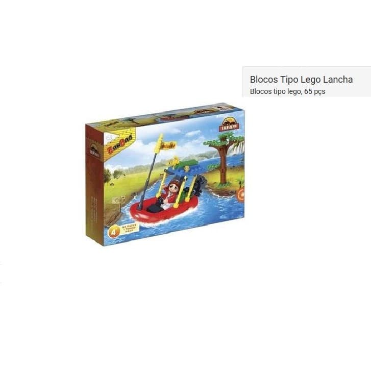 Blocos Montar 65 Peças Lancha Sarafi Banbao Compatível Lego