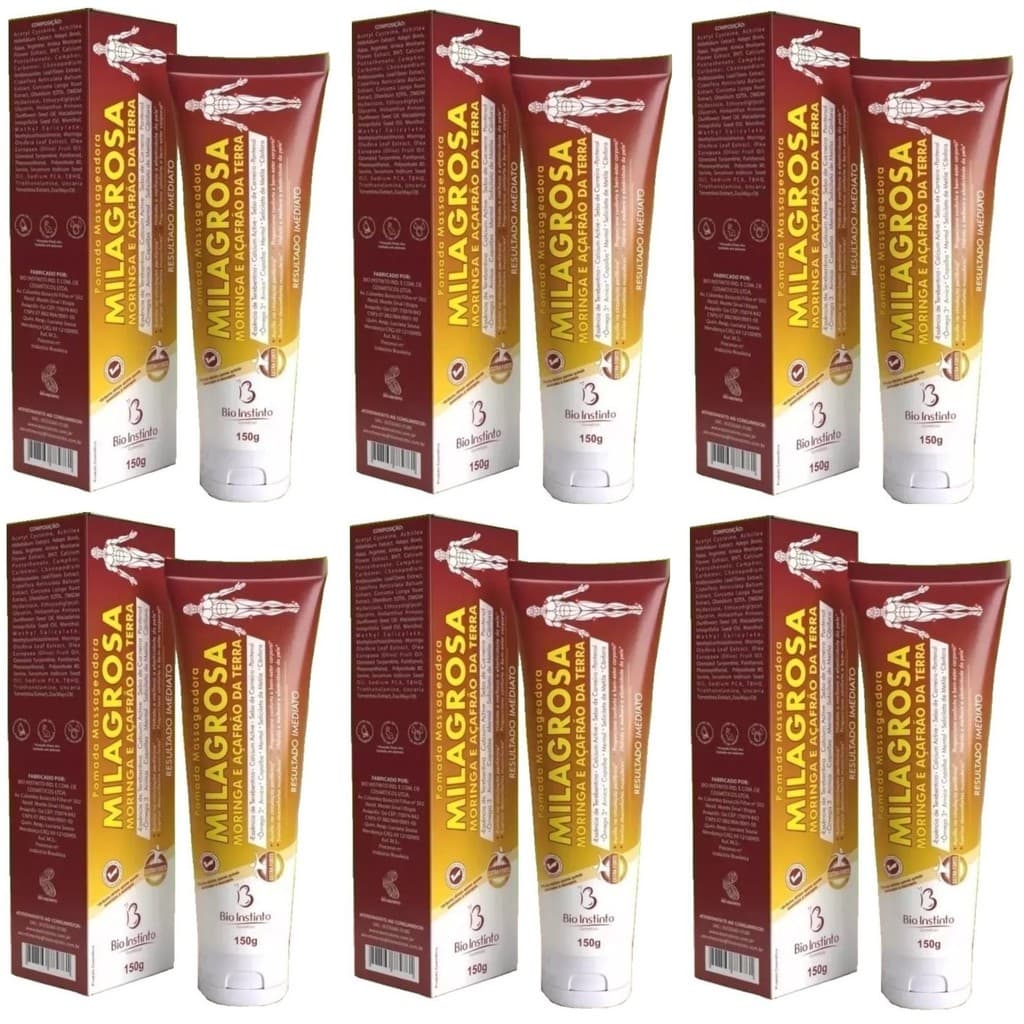 Kit 6 Pomadas Massageadora Milagrosa 150g - Bio Instinto