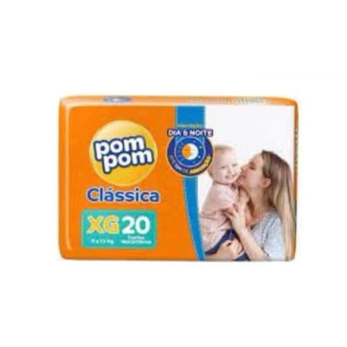 Fralda Descartável Infantil Pom Pom Clássica XG Pacote 20 Unidades
