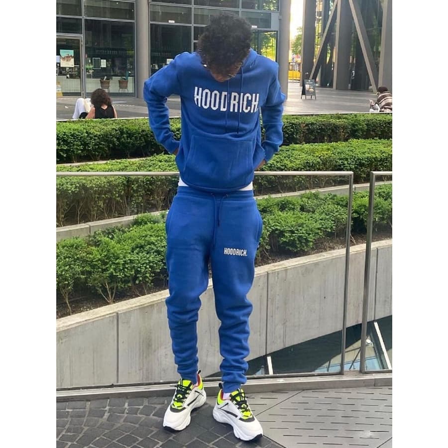 Conjunto de moletom com capuz masculino HOODRICH carta impressão terno Casual esportivo terno de 2 peças