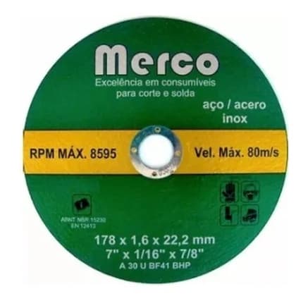 10 UNI Disco Corte 7 Polegadas Metal Aço Inox Esmerilhadeira