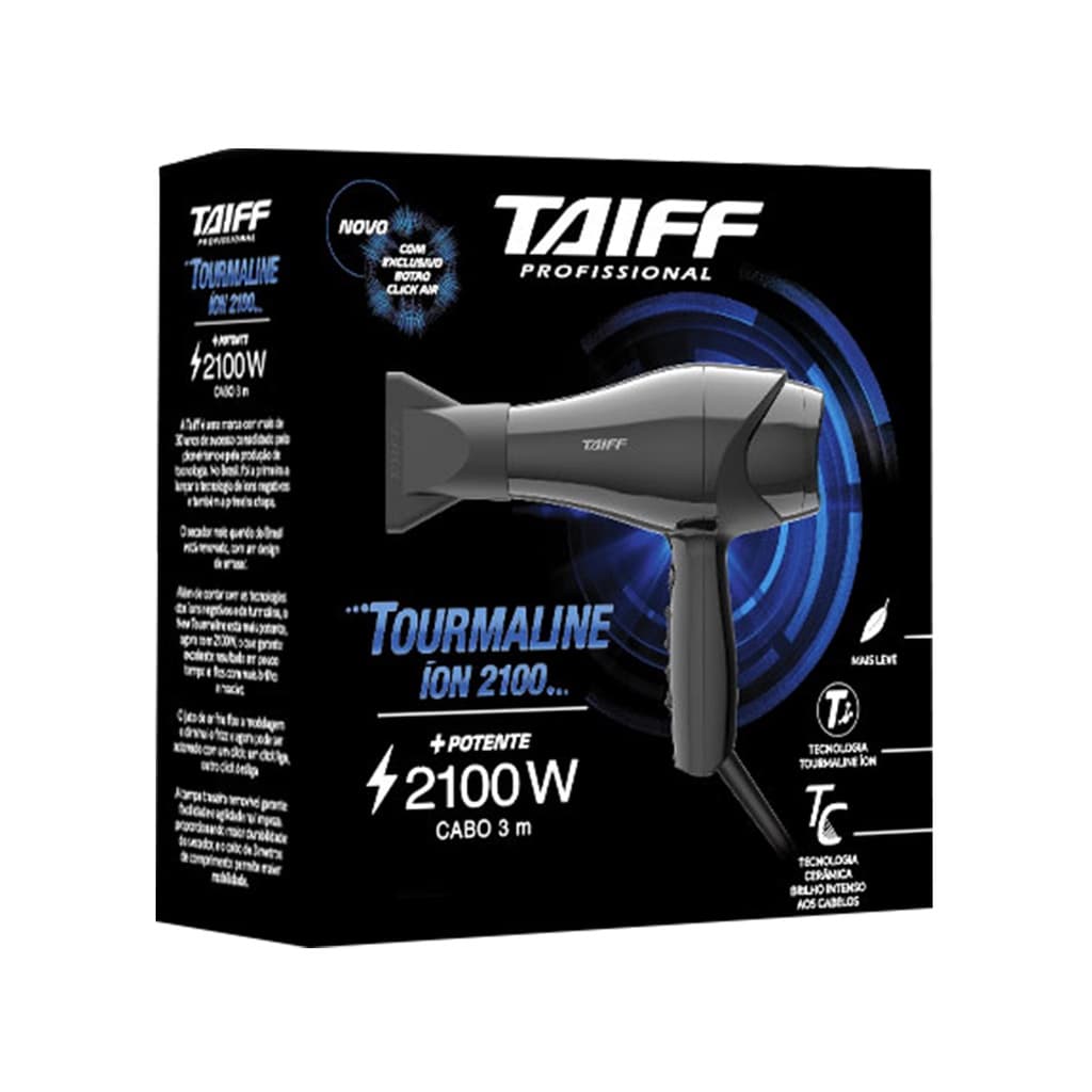 Secador de Cabelos Taiff Profissional New Tourmaline Ion 2100w 110V