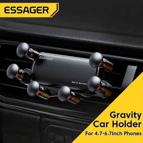Suporte Magnético De Telefone Para Carro Essager Metal Gravity Air Vent Mount Rotação De 360 Smartphones De 4.7 A 6.7 Po