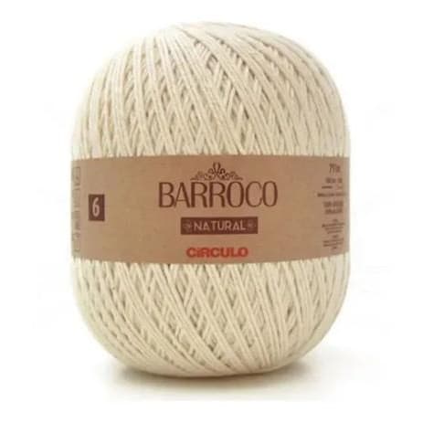 Barbante Barroco NATURAL Fio N° 6 Círculo 700 gramas para Crochê, Tricô e Amigurumi