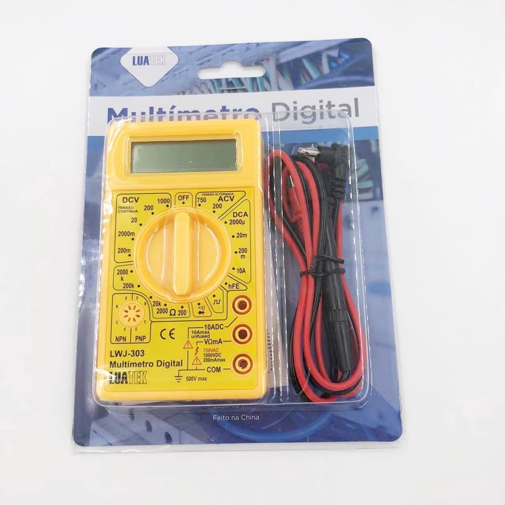 Multímetro Digital Com BIP Sonoro Ohmímetro Voltímetro Medidor de Voltagem LCD  LWJ-303