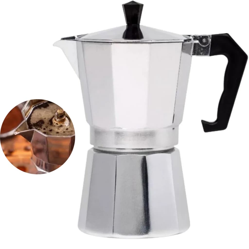Cafeteira Italiana 6 Xícaras Moka Café Chá Expresso Alumínio Kolling Sell
