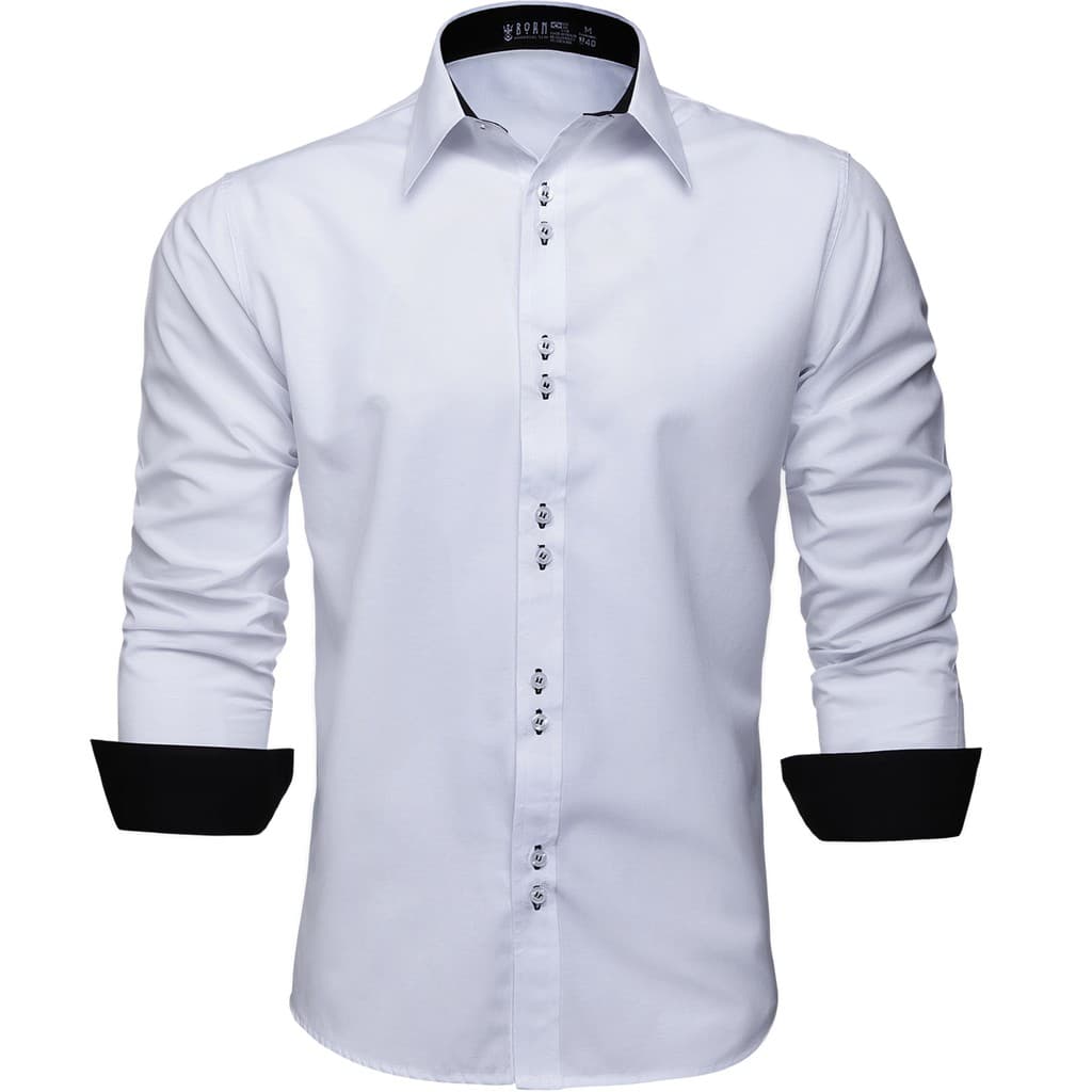 Camisa Social Masculina Manga Longa Slim, Blusa Fácil de Passar, Lavar e Não solta tinta facilmente