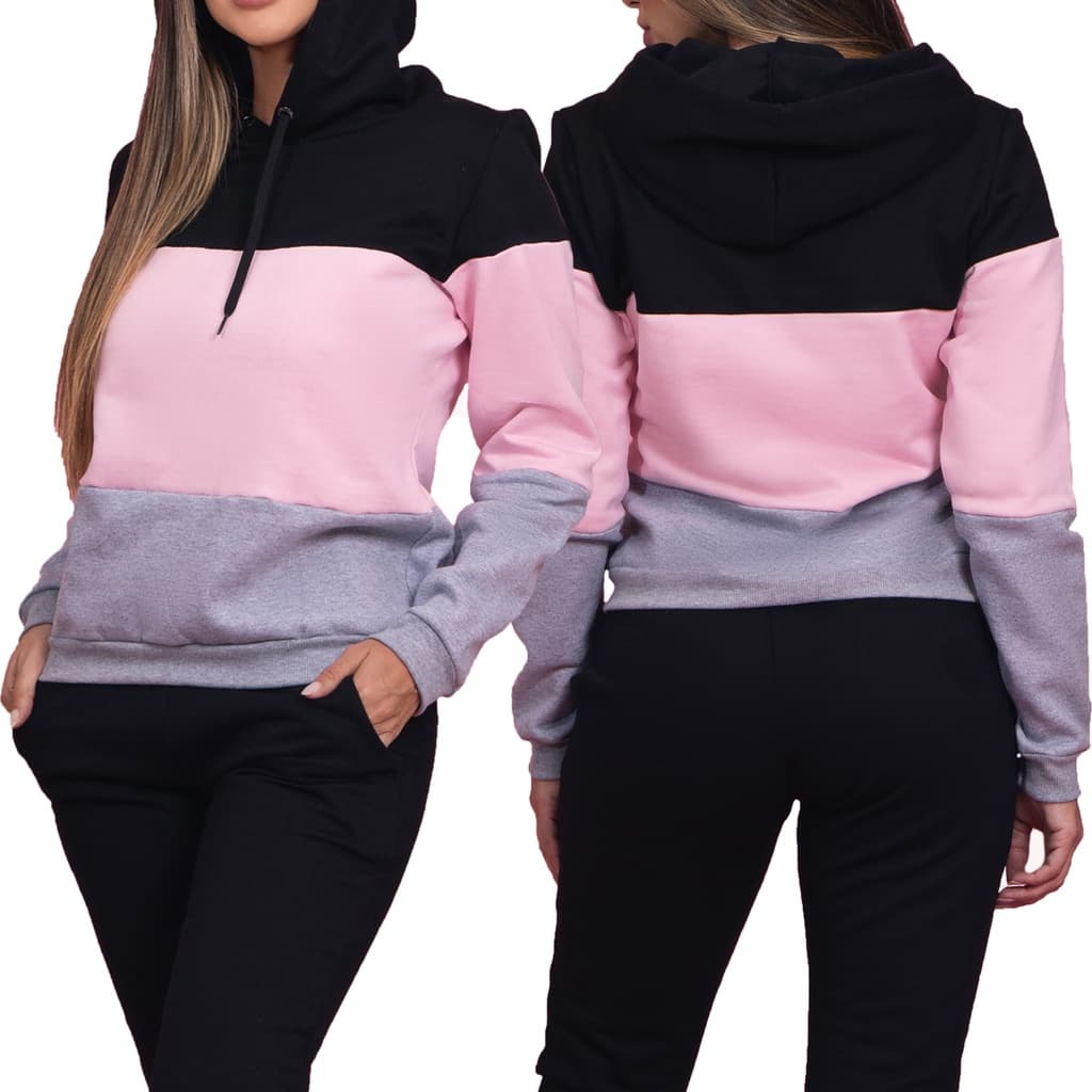 Moletom Feminino Conjunto Blusa e Calça Flanelado Inverno Blogueiras