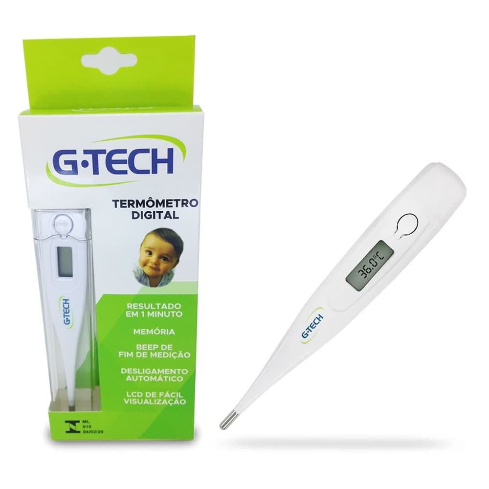 Termômetro Clínico Digital Flexível TH1027 - G-TECH Com Beep e Memória