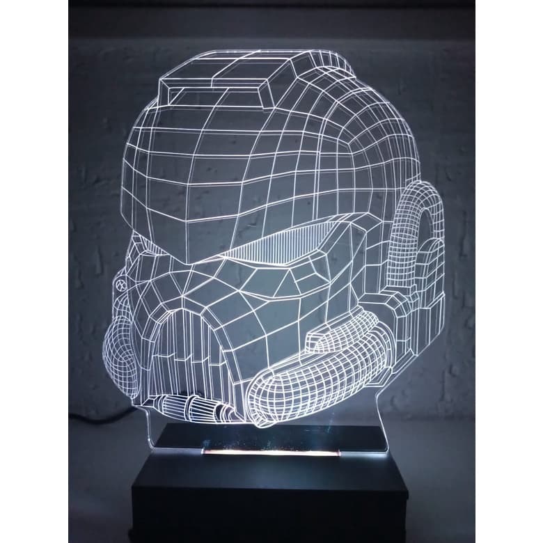 Luminária Abajur led Luminária Star Wars Stormtrooper personalizada com seu nome