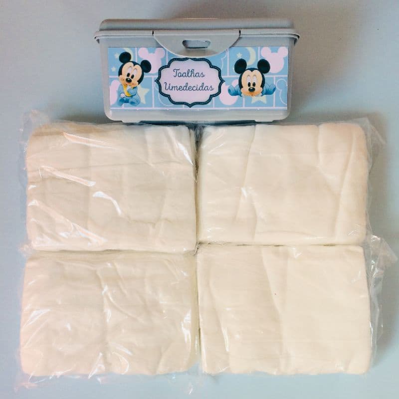 Kit Com 200 Lenços Umedecidos + Maletinha Porta Lenços