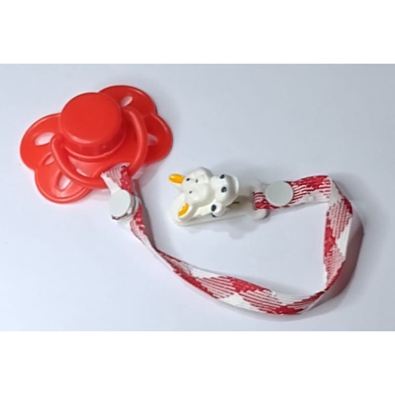 Chupeta magnética+prendedor de chupeta promoção vermelho