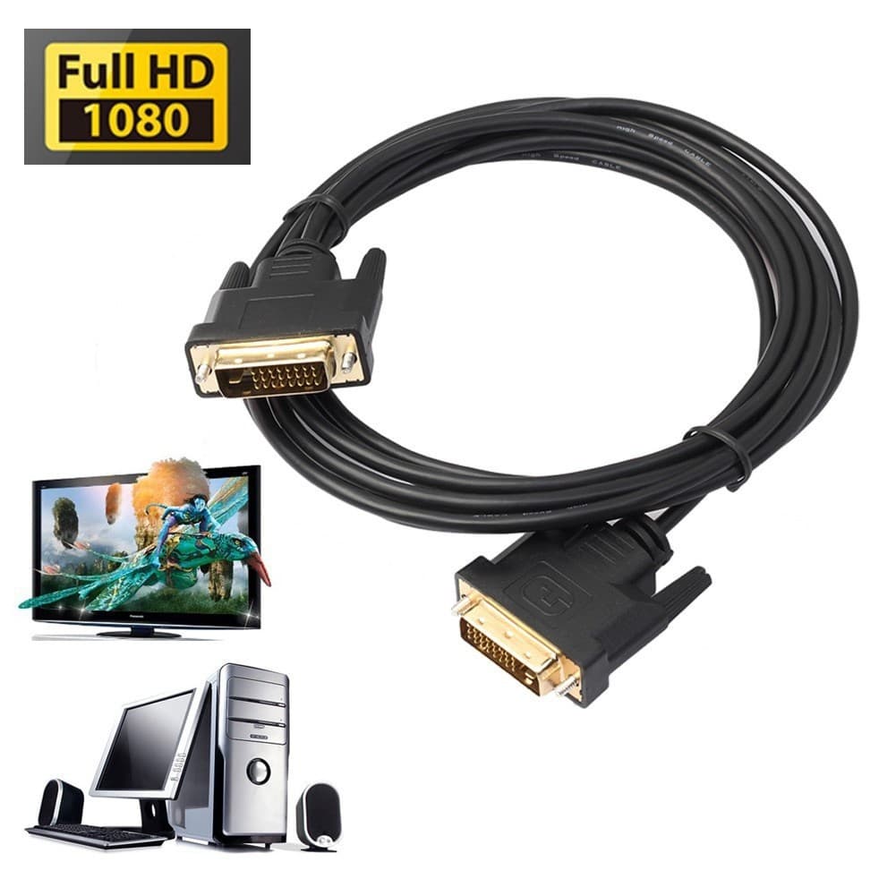 CABO DVI-D 24+1 GAMER 144HZ COMPATÍVEL MONITOR ACER GN246HL = DVI 24 + 1 PINOS MACHO X MACHO = BLINDADO