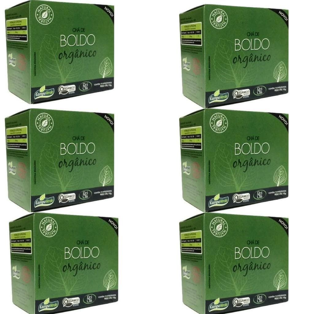 Kit 6cx Chá de Boldo – Orgânico (60 sachês) – Campo Verde