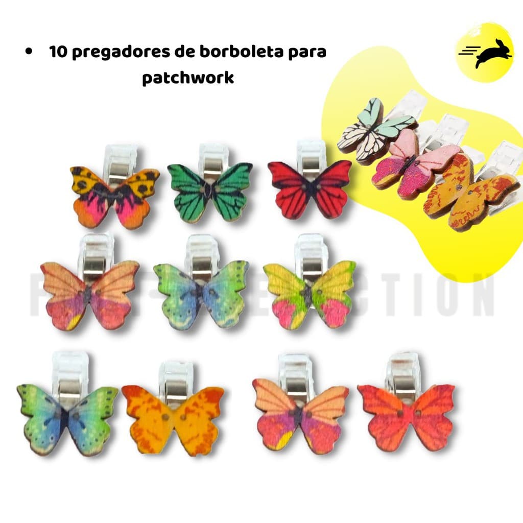10 Mini Prendedor Tecido, Clips De Borboleta Para Patchwork