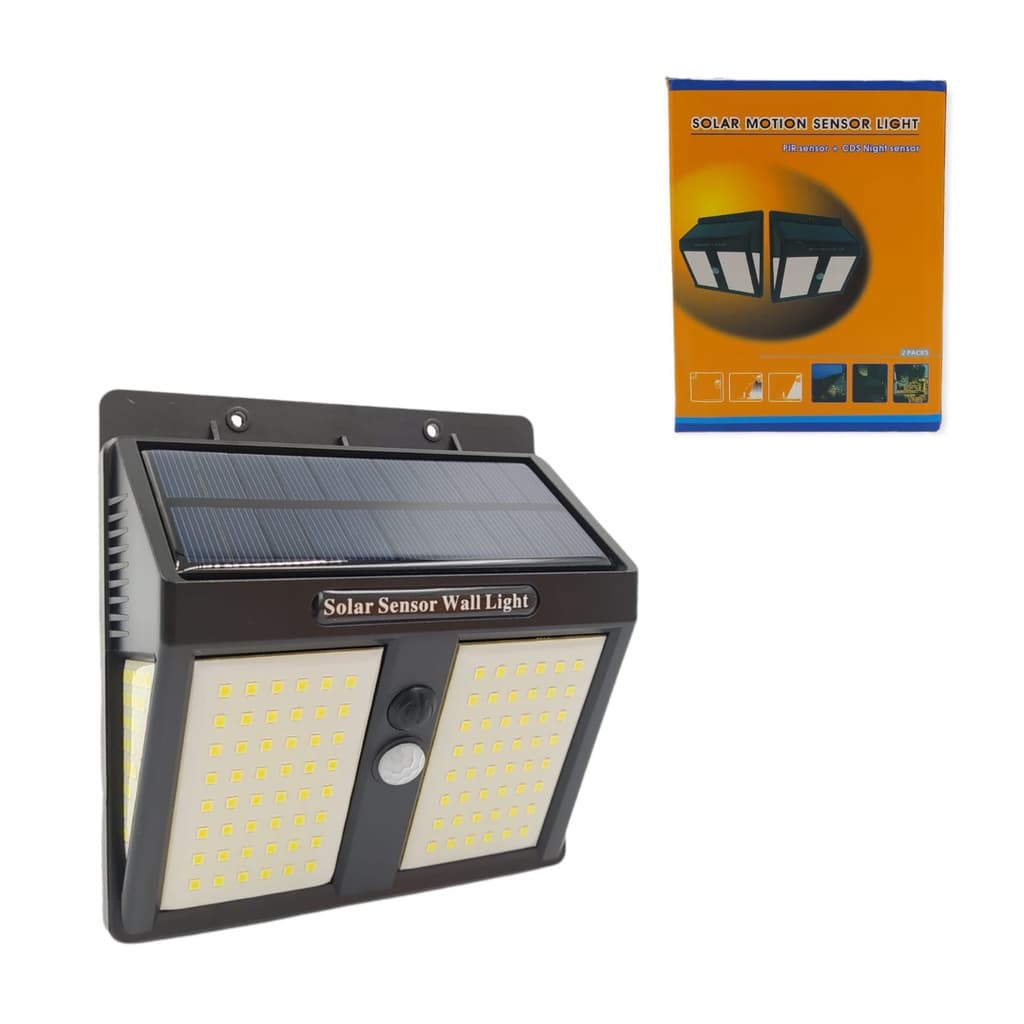 Luminária Solar Refletor Led Sensor de Presença 146 Leds 2 unidades