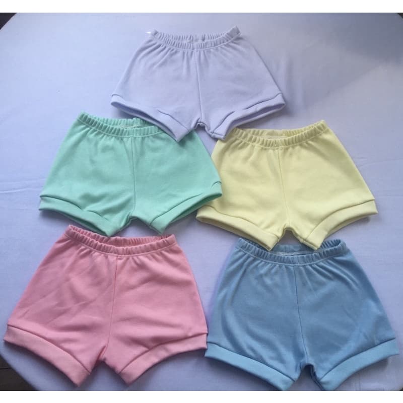 Short tapa fralda para bebês SUEDINE liso 100% algodão