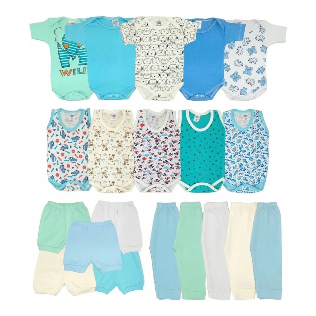 Kit 20 Peças Maternidade Verão Roupas De Bebê Menino Menina