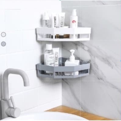 Suporte Cantoneira Porta Sabonetes Shampoos C/ Suporte De Parede Para Banheiro (CK3507)