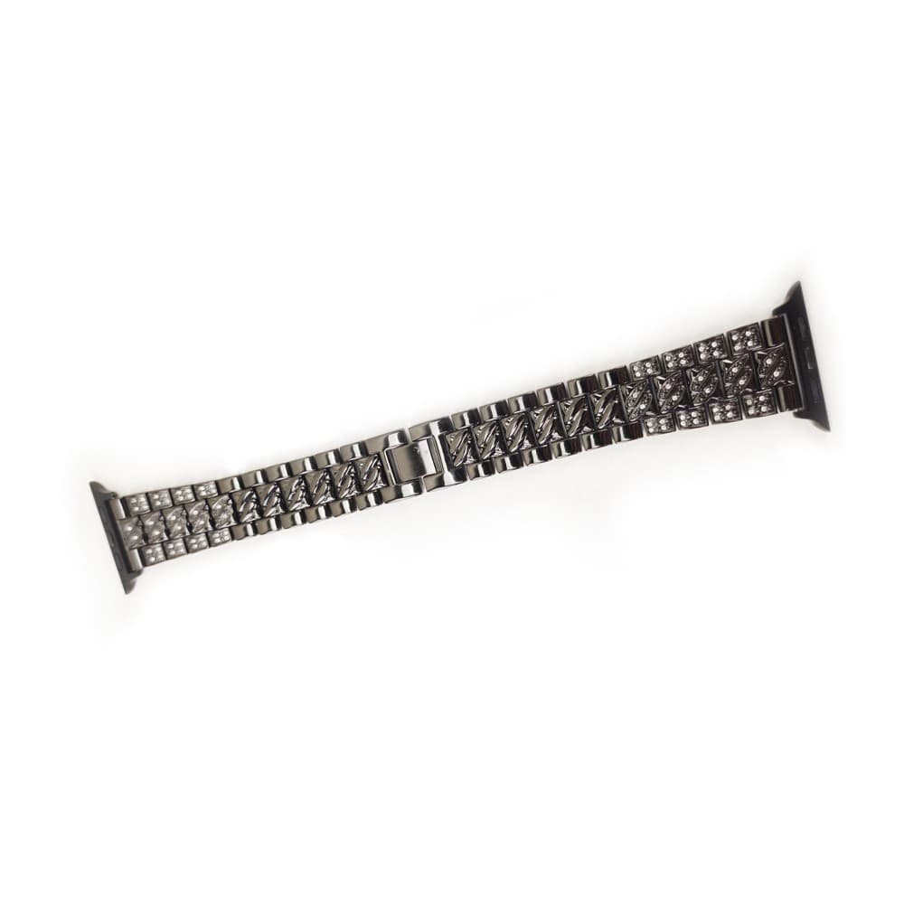 Pulseira Relogio Smartwatch Luxo Pedra Strass Smartband Aço 3 Elos Relogio inteligente