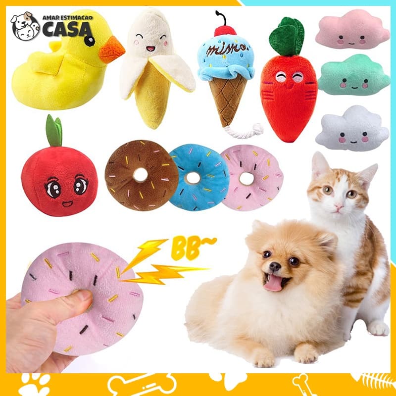Pet Brinquedos De Pelúcia Do Cão  Squeaky  Filhote De Cachorro Squeak Chew Toy Brinquedo de cachorro Mordedor Bolinha Pelúcia