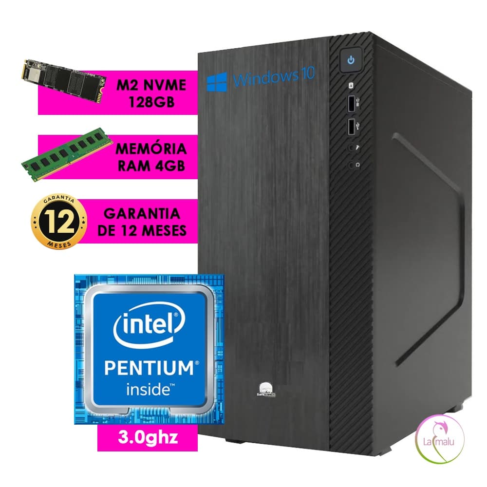 Pc Computador Pentium g3020, 4GB Memória RAM e M2 Nvme 128GB