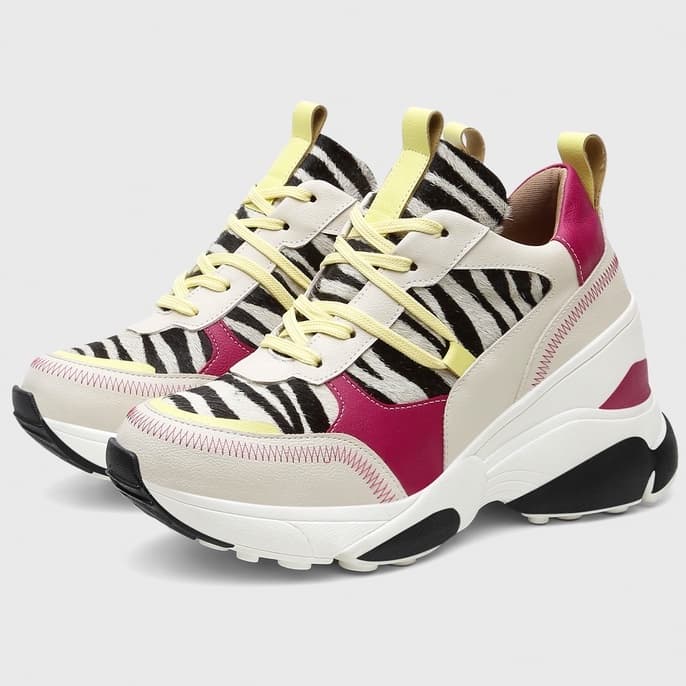 Tênis Feminino Sneaker SB Shoes Chunky Solado Alto Confortável Animal Print T-930