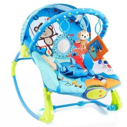 Cadeira de Descanso Musical e Vibratória Ilha Feliz (Até 18kg, Azul) – Dican