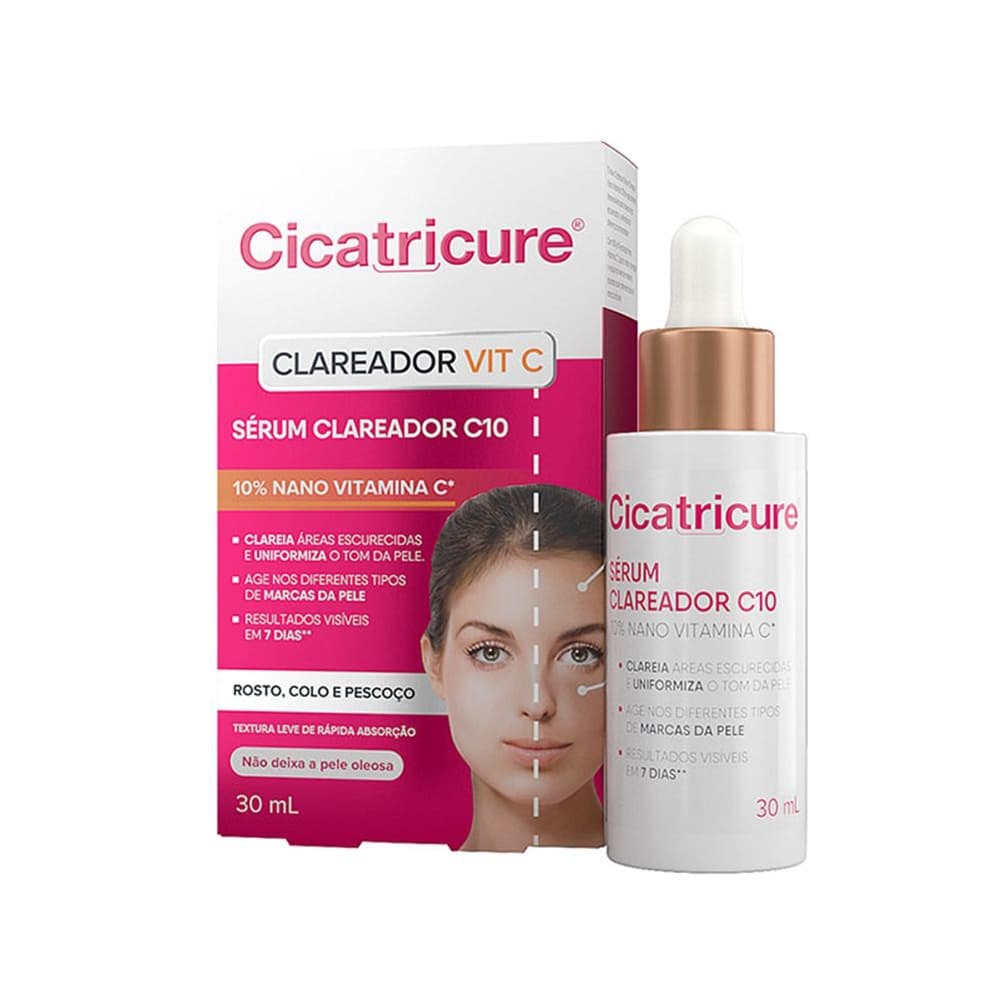 Serum Cicatricure Vitamina C clareia a pele contorno dos olhos facial antibrilho
