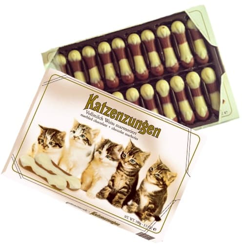 Katzenzungen Marbled - Chocolate Mesclado Branco e ao Leite - Língua de Gato - Importado Alemanha