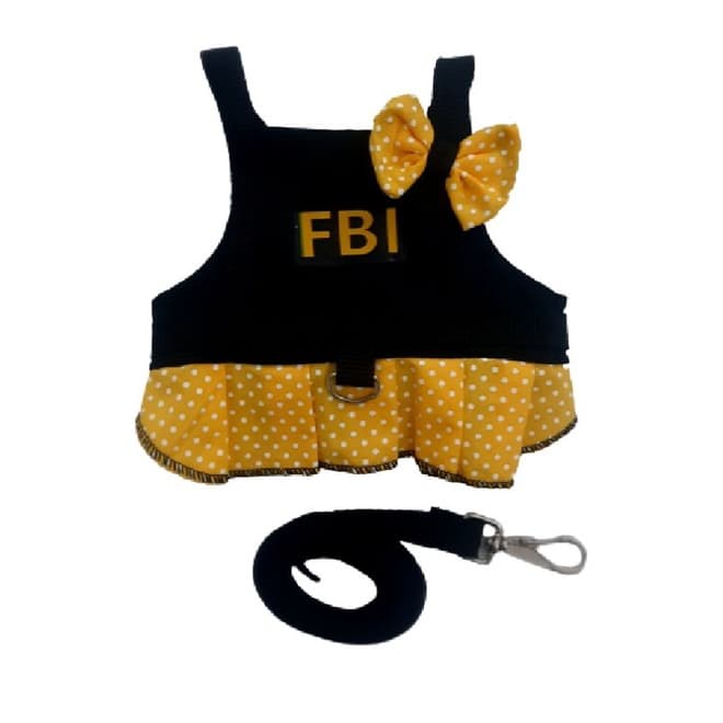 Coleira Peitoral Pet Guia para Cachorro Fêmea FBI