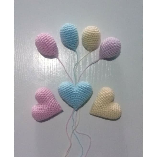 Crochê Kit balões amigurumi 6 unidades