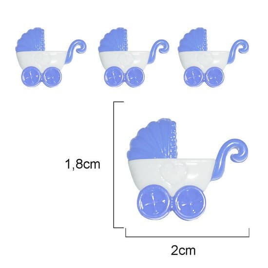 Botão Carrinho de Bebê - Cor Sortida - Pact. com 10 unid.