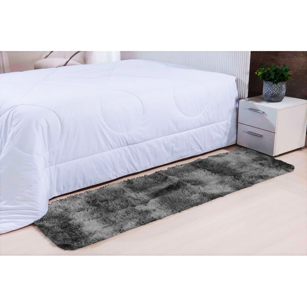 Tapete Peludo Felpudo Quarto e Sala Antiderrapante 1,0m x 0,50m COR: CINZA MESCLADO