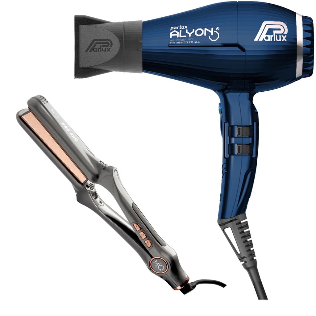 Kit Profissional - Secador Parlux Alyon Night Blue 2250w 220v + Prancha Mq Pro 480 480°F / 250°C Bv