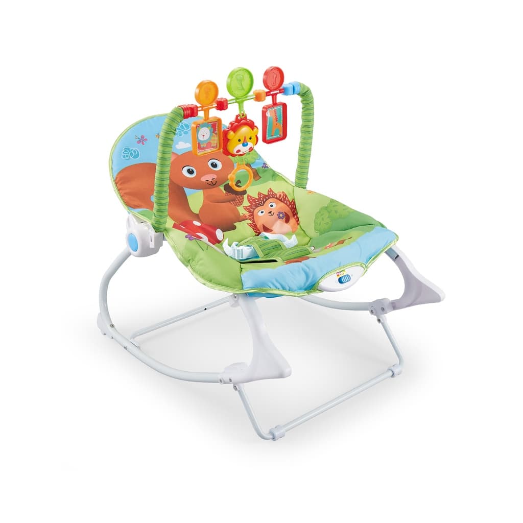 Cadeira de Bebê Descanso Infantil Repouseira Musical Vibratória Alimentação Refeição Função Balanço Deitado Esquilinho