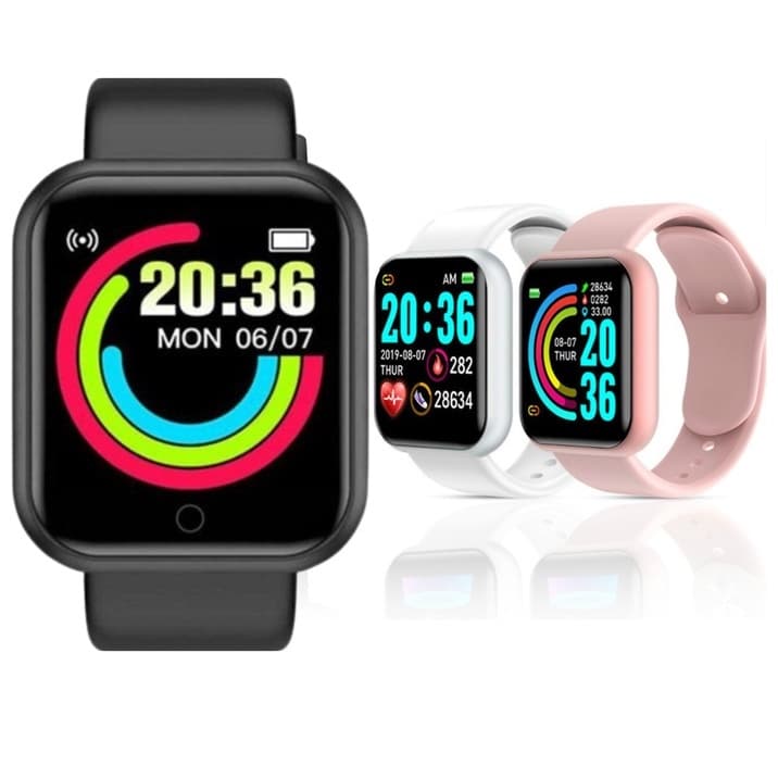 Relógio feminino e masculino d20 y68 Smartwatch Relógio feminino e masculino relogio